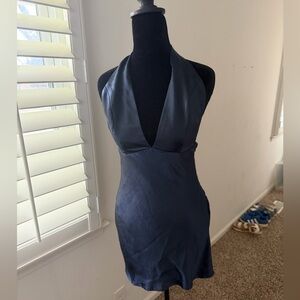 Lulu's Midnight Blue Halter Dress
